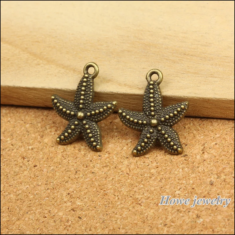 72cs pendant starfish Antique bronze Pendant European Style jewelry
