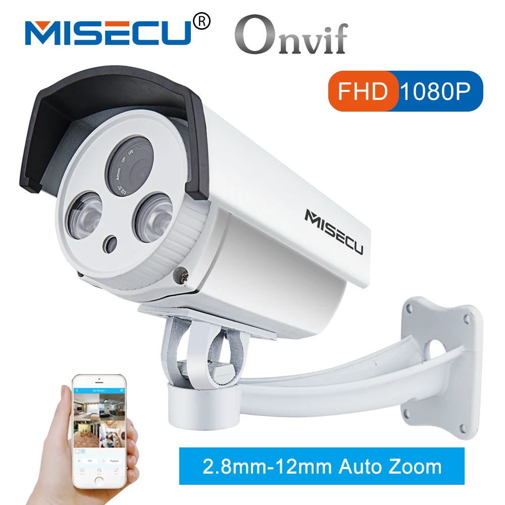 

MISECU Auto Zoom lens 2.8-12mm 2.0MP FULL HD IP Array camera wide dynamic CMOS Onvif P2P Night Vision Camera security