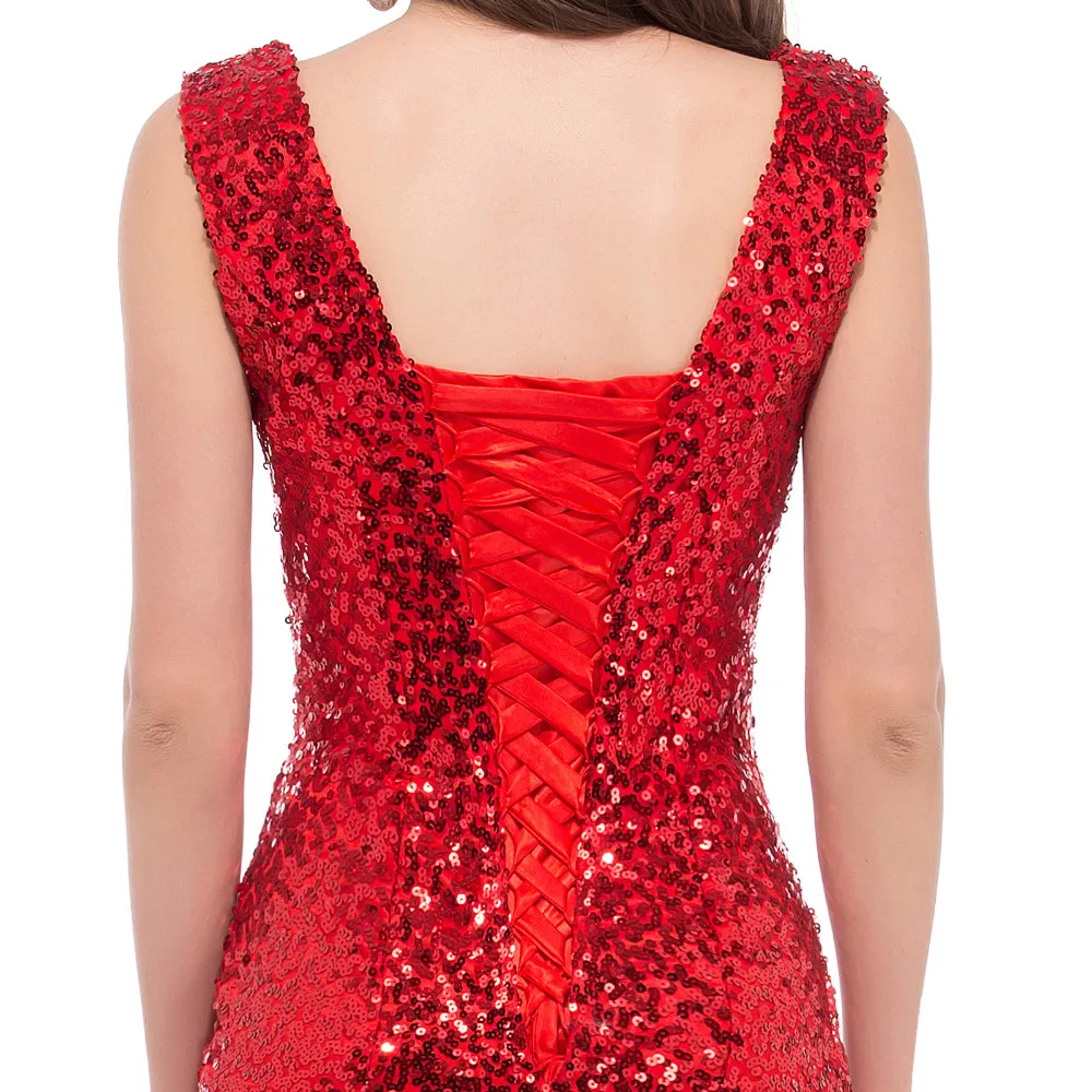 2016 Red Sequins Robe De Soiree Vestidos De Fiesta Dubai Arbaic V Neck Mermaid Evening Pageant Dress Robe De Soiree Robe Depageant Evening Dresses Aliexpress