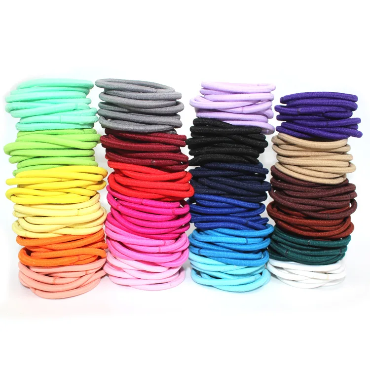 

20pcs/lot Black Mix Color Hair Rope Elastic Hair Ties 4mm Thick Hairbands Girl's Hair Bands Women Hair Accessories, Headwear