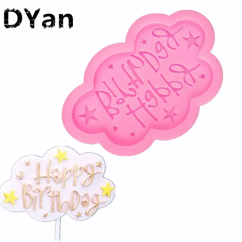 

Happy Birthda Happy Birthday Font Silicone Fondant Mold Chocolate Mold Cake Decoration Insert A1580