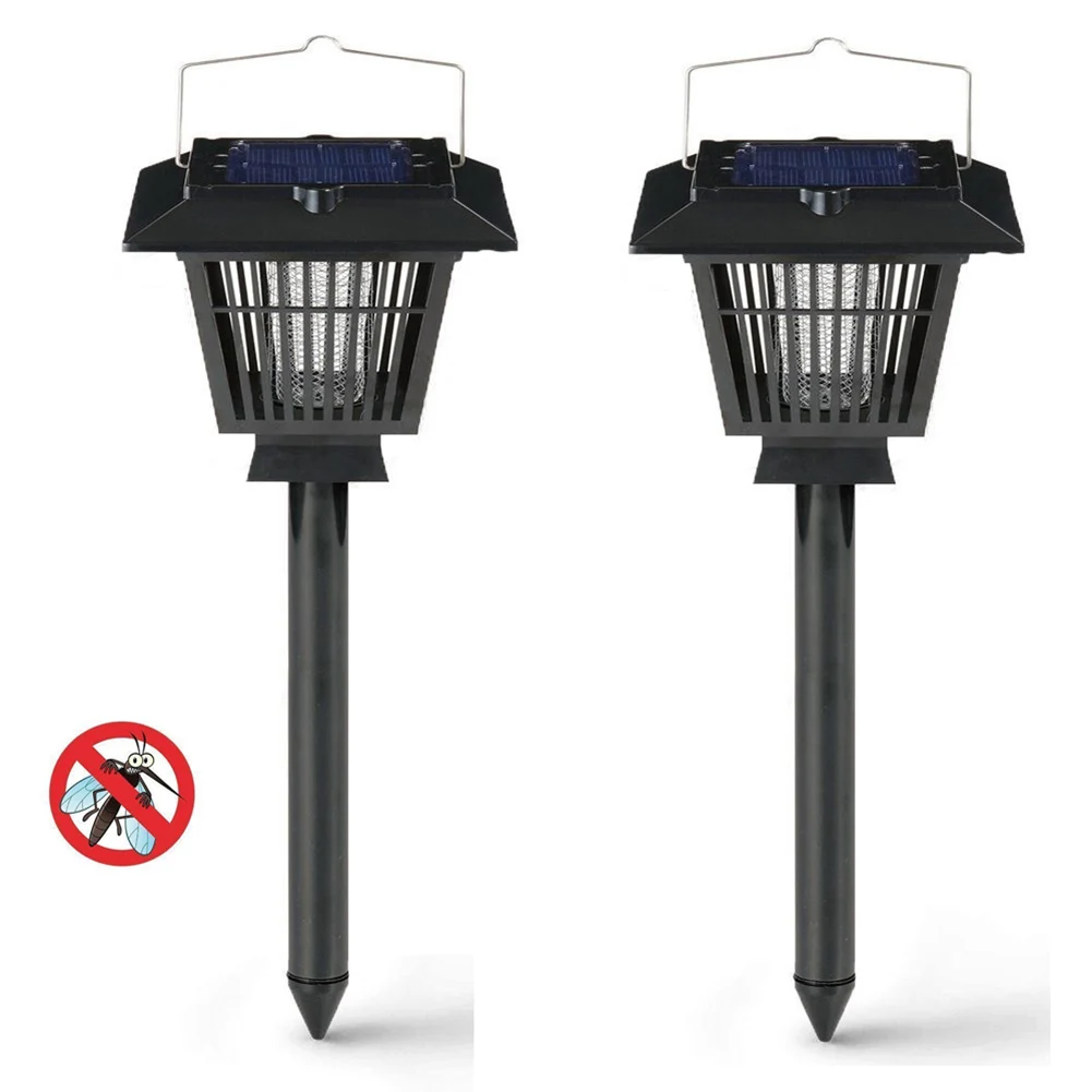 

2PCS/Lot Anti Mosquito LED Lamp Insect Pest Bug Zapper Killer Trapping Waterproof Solar Powered Outdoor Light