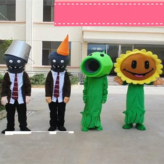 Game Plant Vs Zombies Fancy Dress PeaShooter Mascot Cosplay Costumes