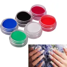 6 шт. смесь цветов акрил Косметическая пудра Дизайн ногтей пыли Косметическая пудра украшения для советы