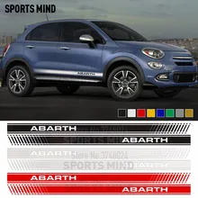 1 par porta lateral listra estilo do carro automóveis adesivo decalque para fiat 500x abarth 500 x crossover decoração acessórios