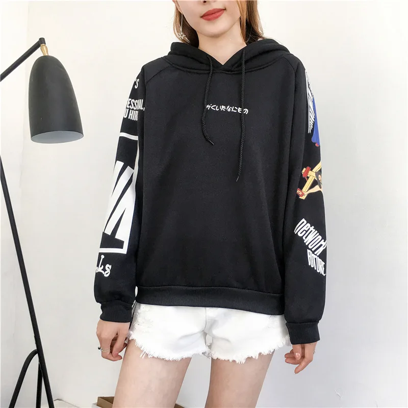 

Women Letter Print Tops O-Neck Long Sleeve Sweatshirts Harajuku Sweatshirts Women Hoodies