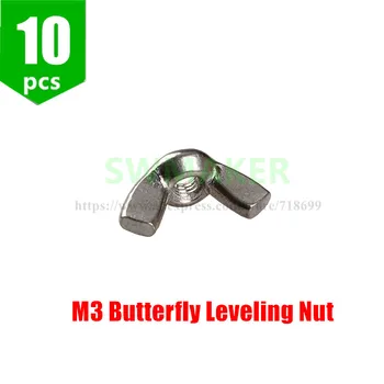 

SWMAKER 10pcs Heated Bed Leveling Nut M3 Butterfly Nuts Z-axis Leveling Nut for Prusa I3 3D Printer Parts Free shipping