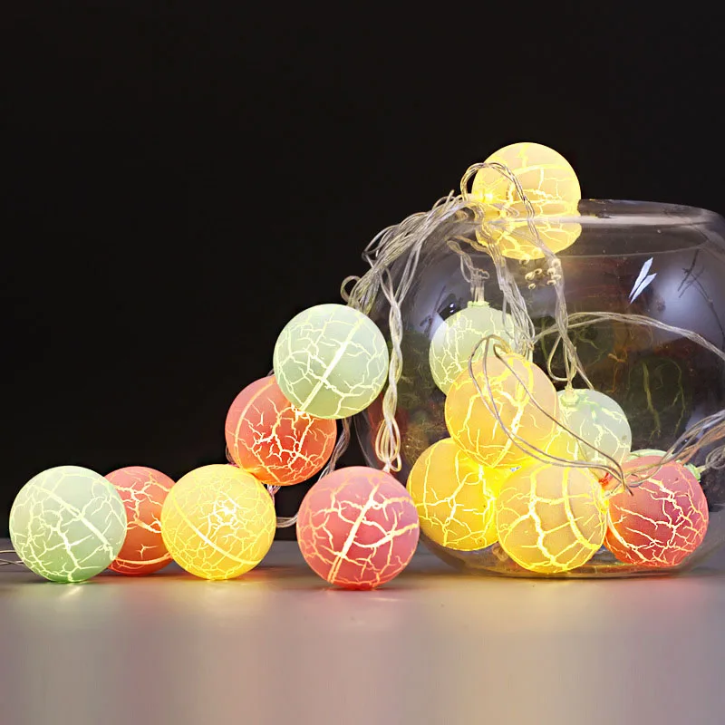 

LED Christmas Crack Ball Garland String Fairy Lights Indoor/Outdoor Decoration Lamp For Garden Xmas Holiday Gifts