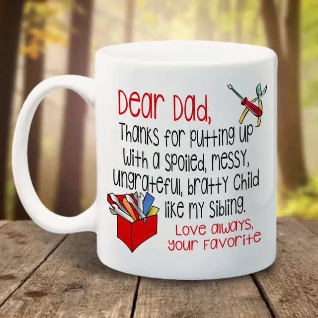 Father's Day Mug, Dear Dad engineer Mugs home decal Tea
