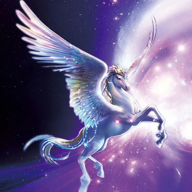 Berlian Lukisan Kuda  Terbang  Kuda  Pegasus DIY 5d Gambar  