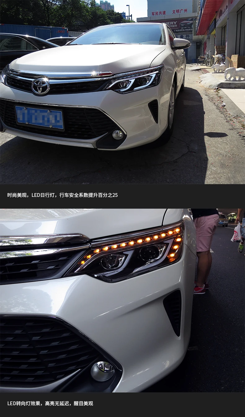 Автомобильный Стайлинг для Toyota Camry V55 светодиодный фар фары ближнего света drl Объектив Двойной Луч H7 HID ксеноновая лампа