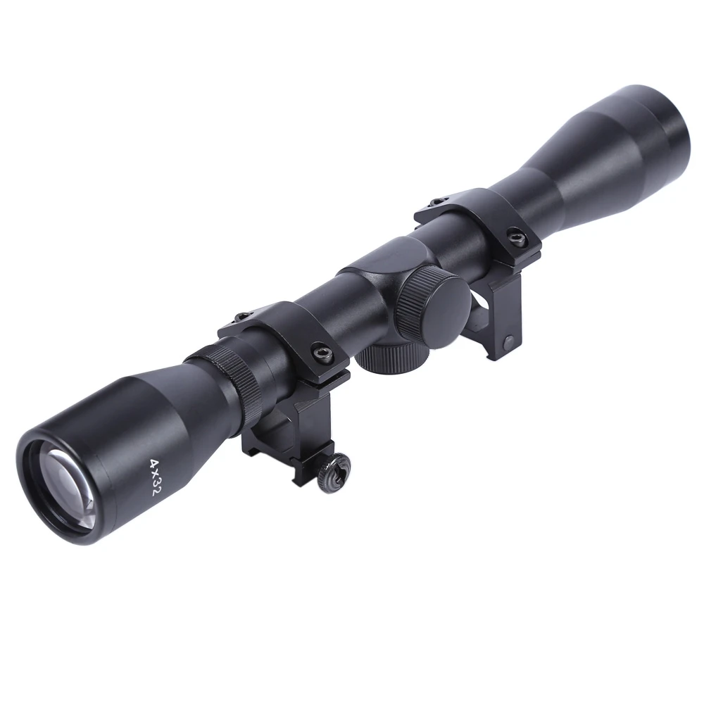 

4X32 Sniper Telescopic Scope Sight Riflescope with 20MM Rail Mount for Outdoor Hunting Compact Rangefinder Reticle