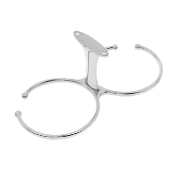 

Stainless Steel Boat Marine Yacht Truck Car Ring Ringlike Cup Drink 2 Holders- Double Ring Stainless Steel Sturdy and Durable