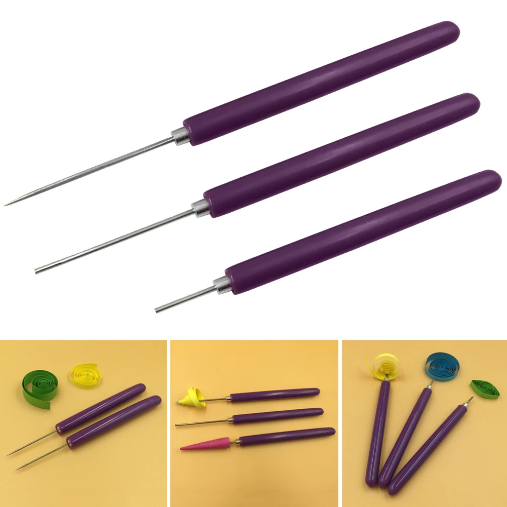 

3pcs/Set Multifunctional Paper Quilling Tools Origami DIY 2 Assorted Needles & 1 Slotted Tool Kits @LS AU02
