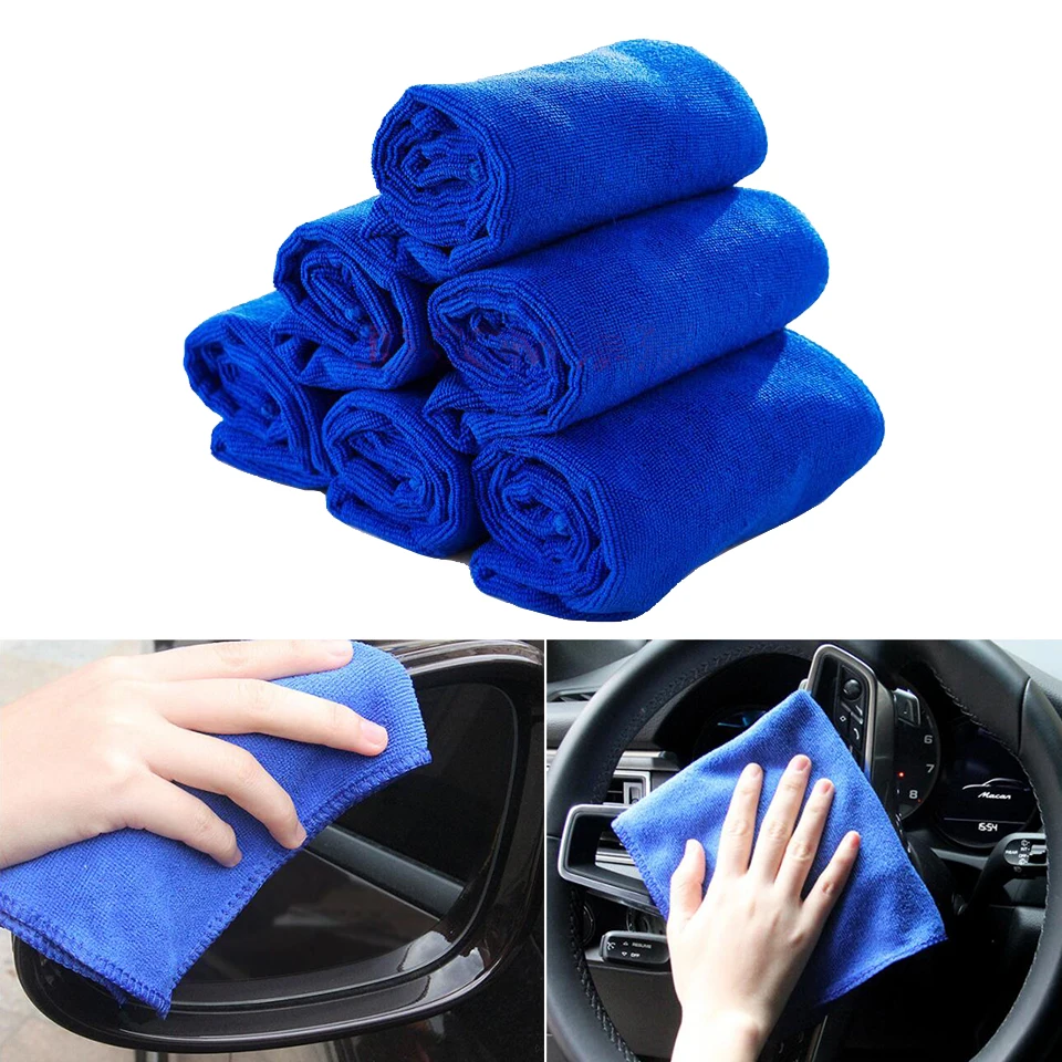 

1/5/10Pcs/set Car Wash Towel Microfiber Car Cleaning Drying Cloth Soft Cloths Quick Absorbent Car Detailing Care Towel 28X28cm