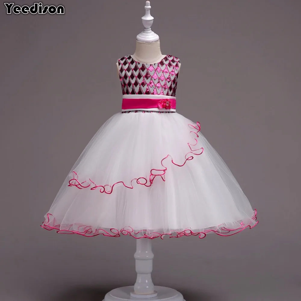 Yeedison High Quality Girls Dress Cute Kids Sequins Wedding Party Dresses For Girls Princess Prom Gown 2018 New Children Costume (1)