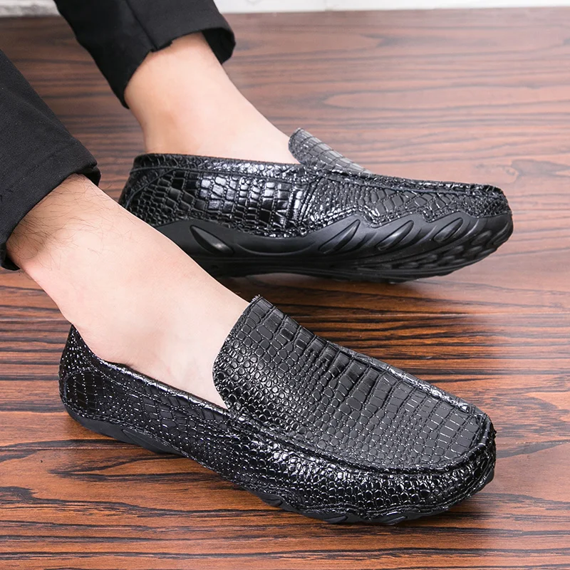 

Men Leather Casual Shoes Brand Luxury Flats Fashion Male Summer Footwear Comfortable Men Casual Shoes 5