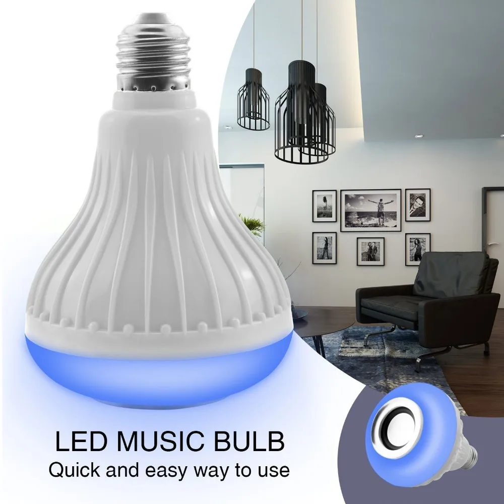 50 Pieces RGBW LED Music Bulb E27 12W Bluetooth Audio Speaker Dancing