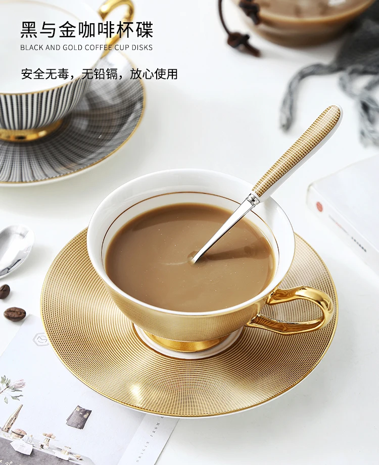 Английский стиль краткие послеобеденные чайные чашки кофейное блюдце наборы костяного фарфора Нежный Золотой Tazas Xicaras Tasse кафе Coffe Koffie Kopjes