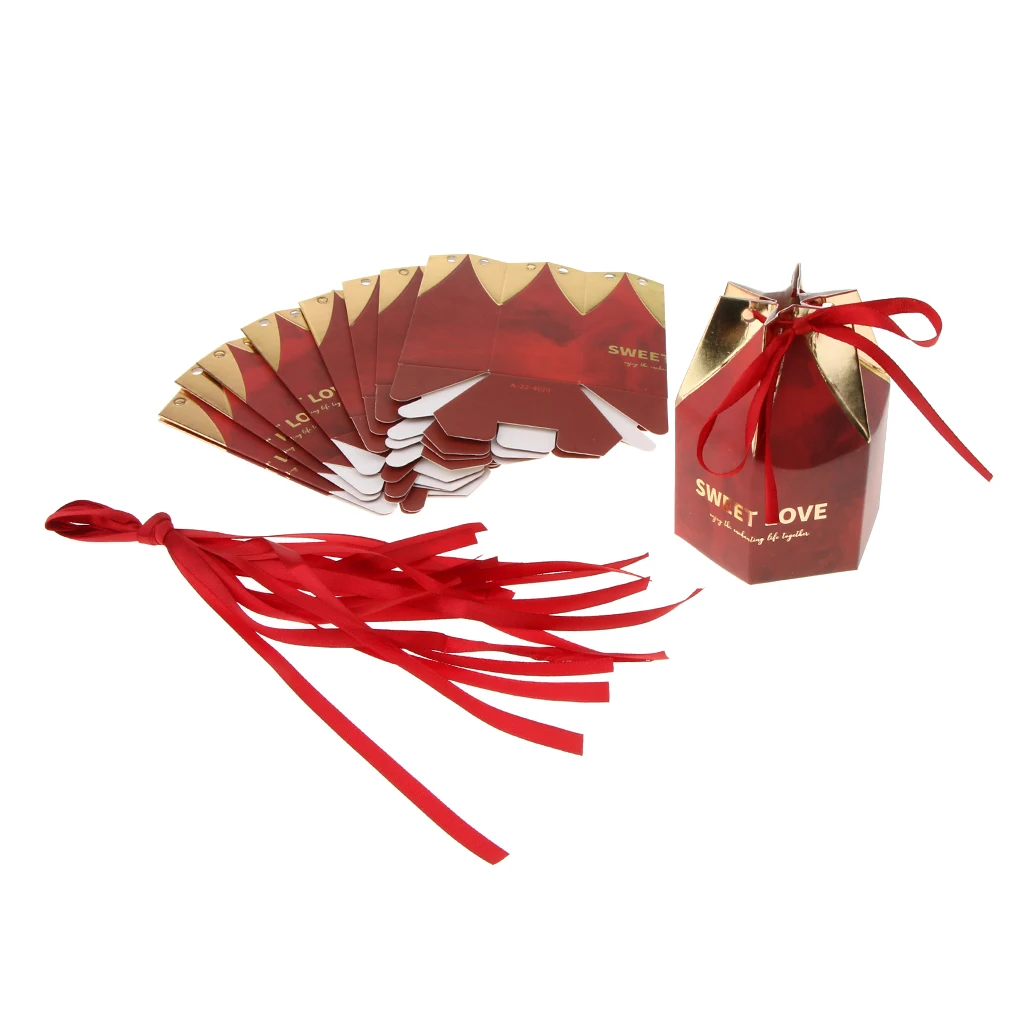New Hot 10pcs Polygon Shape Chocolate Candy Boxes Gift Boxes Birthday Wedding Favors Festial Party Supplies