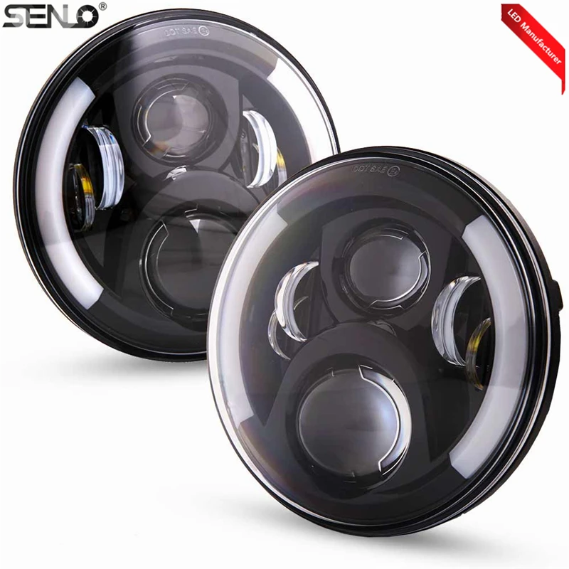 

7 inch LED Car Headlight Lamp Auto LED Light Driving Bulbs 60W With DRL High Low Beam Headlamp 12V 24V DC For Jeep Wranger Jk TJ