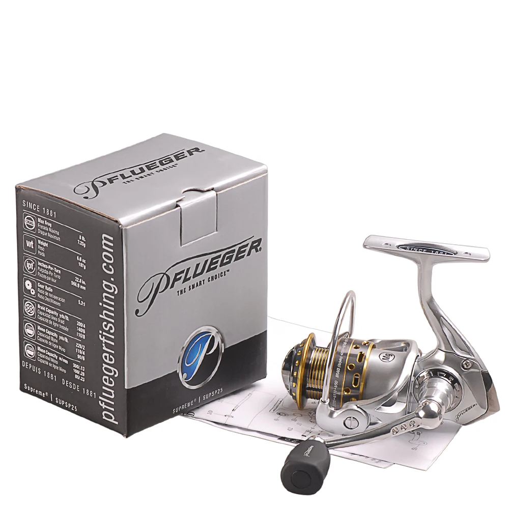 Pflueger Supreme SUPSP25X 30X 35X 6 2: 1 9BB спиннинговая Рыболовная катушка плетеная корпус из