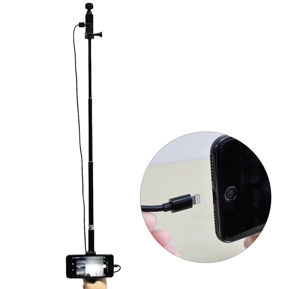 DJI OSMO Pocket Lock Phone Clip Telescopic Rod Selfie Stick Camera Transfer Micro type c Extended Cable with ABS holder-38