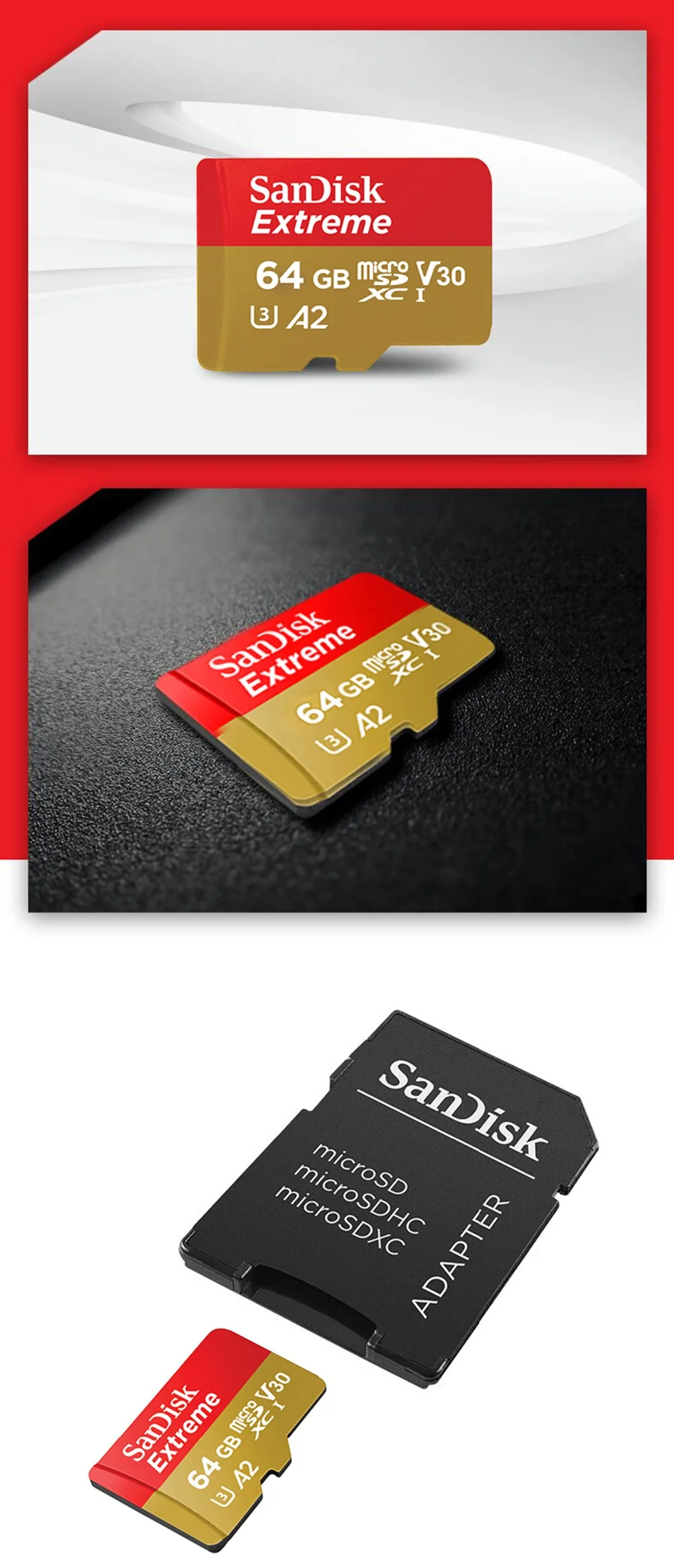 Совершенно новая карта памяти sandisk EXTREME PLUS microSD tf-карта UHS-I A2 32 Гб 64 Гб 128 ГБ 256 ГБ U3 V30 160 МБ/с./с класс 10