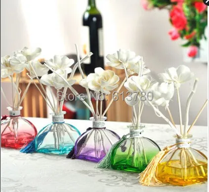 

10pcs/lot singapore free shipping reed diffuser wicker rattan aroma diffuser natural home decoration glass bottle dry flower