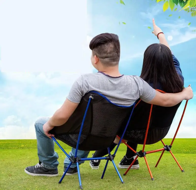 

Outdoor Folding Chair Portable Ultra light Moon Aviation Aluminum Alloy Fishing Stool Recreational Tourism Backrest