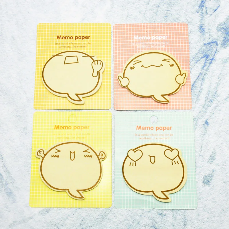 4 шт. kawaii cute plan post-it notes вдохновляющие Мультяшные выражения самоклеящиеся заметки блокнот лист