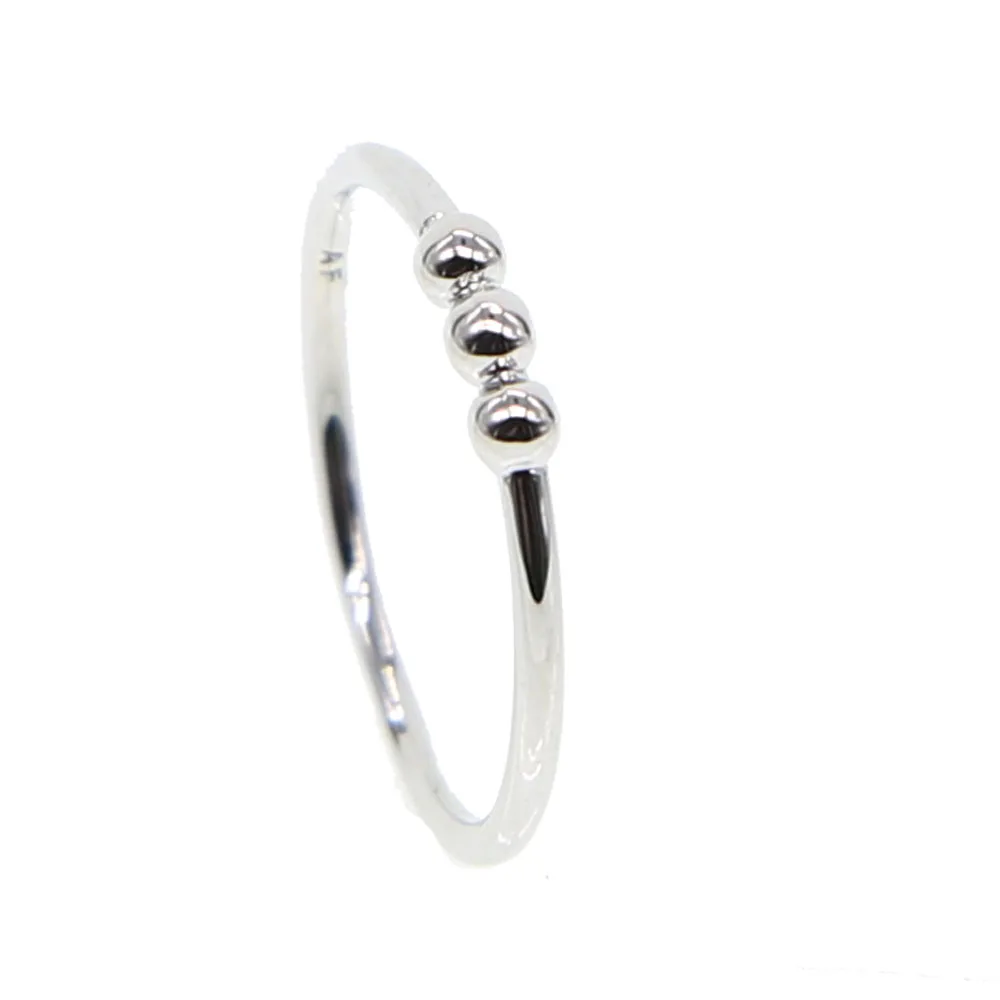 

New 100% 925silver high poshing Ring For Women cute 3 oc Dot delicate Wedding Band Opening Simple Design Sterling-Silver Jewelry
