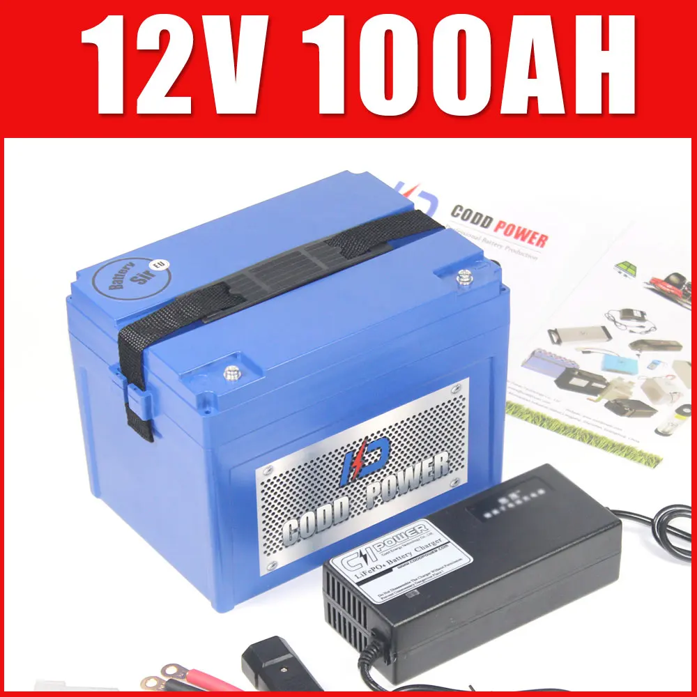 12V 100AH Lifepo4 высокоразрядный ток BMS Аккумулятор для авто моторная лодка RV Солнечная