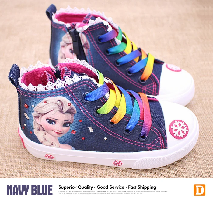 New Fashion Beauty Children's Shoes Girls 2017 Elsa Anna Princess Cartoon Running Sneakers Kids Flat Sneaker For Girls Boots 534 (1)