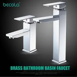 BECOLA Модный классический латунный квадратный смеситель для ванной комнаты кран с одной ручкой Смеситель для бассейна B-7030