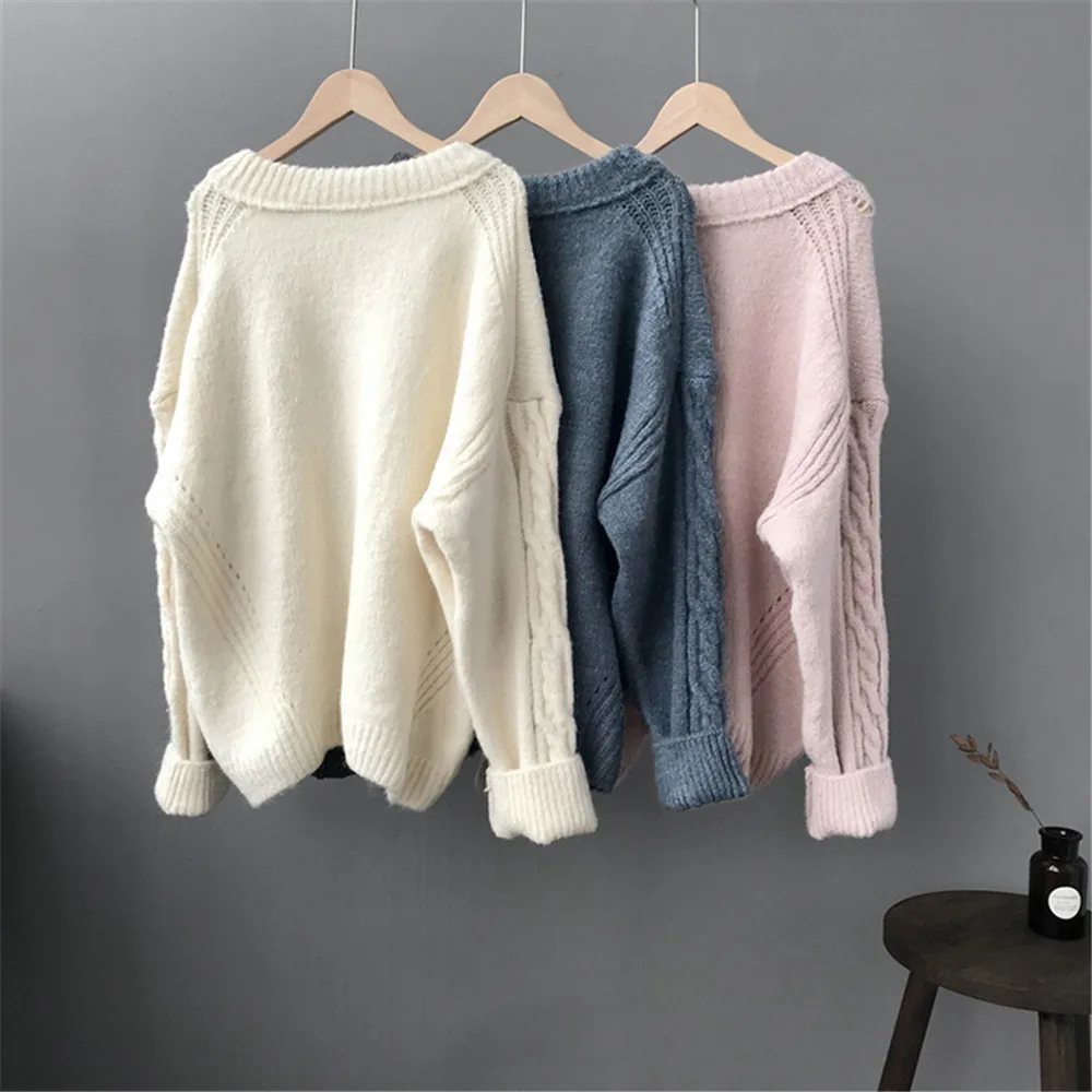 Winter Thicken Women Sweater Pullover 2018 Hollow Out Sweater For Women Long Sleeve Knitted Jumper Autumn Thick Casual Clothing (28)