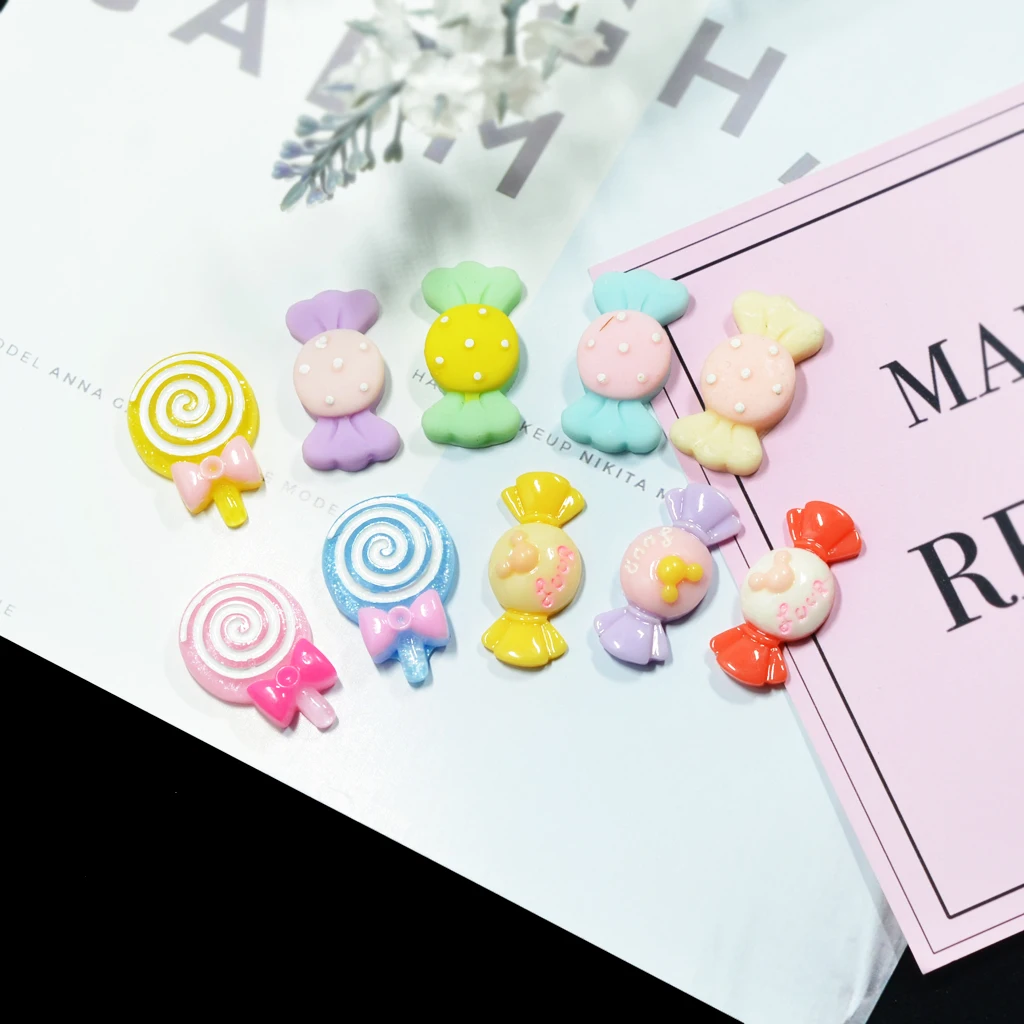 20 Pcs Kids Favorite Resin Kawaii Flatback Cabochons Embellishment DIY Phone Case Decor Craft
