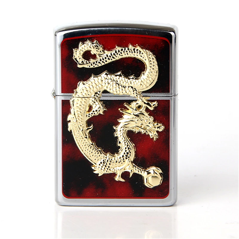 2018 new oil lighter Gold color floating dragon Metal Copper material
