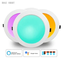 2 шт. 6 дюймов ЕС адаптер spot ledWarm белый RGBCW Wifi Смарт Светодиодный светильник Голосовое управление с помощью Alexa затемнения люстра лампа