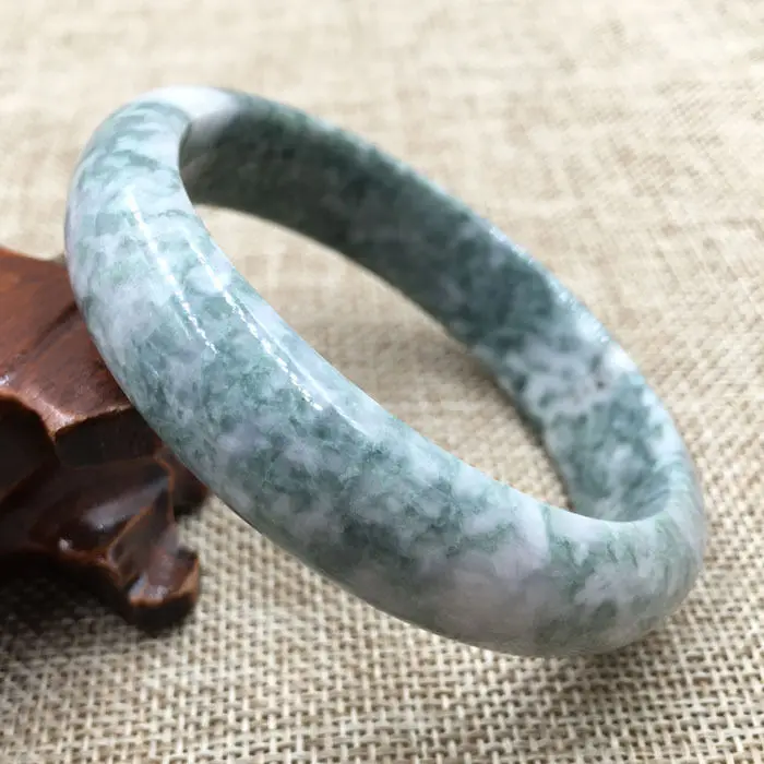 

61mm Certified Grade "A" Natural Green Jadeite Jade Gems Bracelet Bangle 043456