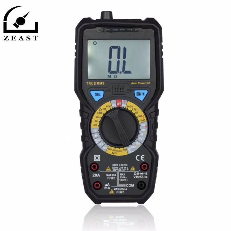 

LCD Backlight Multimeter Temperature Voltmeter AC DC Tester + 2 Probes Auto Power Off Durable Quality