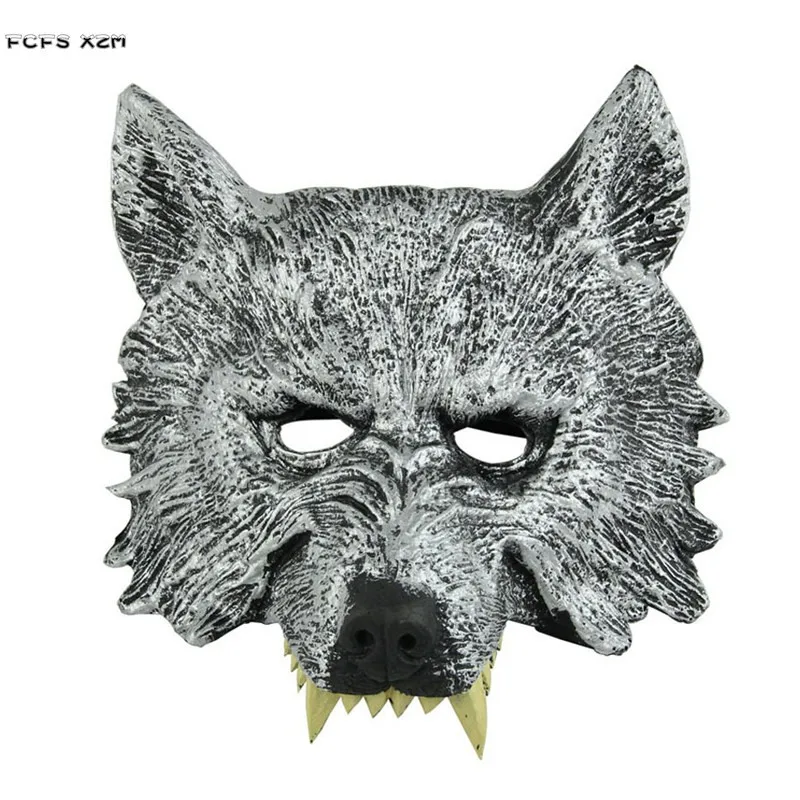 

Adult latex hood Werewolf Mask Halloween Animal Costume Wolf Mask Cosplay Masquerade Carnival Purim masked ball Rave party dress