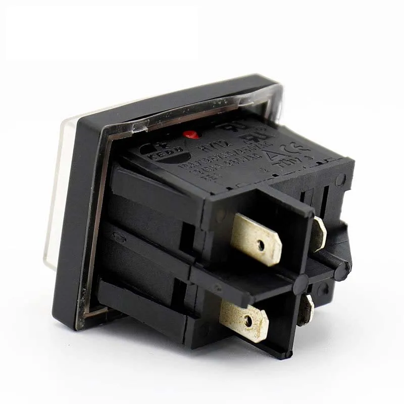 KEDU-Interruptor de botón basculante con lámpara indicadora, herramienta eléctrica de 4 pines, interruptor de arco de encendido y apagado impermeable, HY12 12/10A 125/250V, 1 unidad