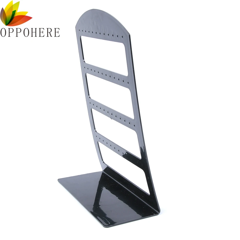 

Hot Sale 48 Holes Jewelry Organizer Stand Black Plastic Earring Holder Pesentoir Fashion Earrings Display Rack Etagere