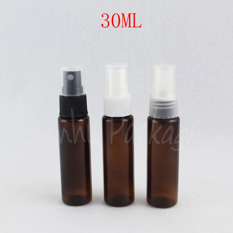 

30ML Brown Plastic Bottle With Spray Pump , 30CC Empty Cosmetic Container , Toner / Water Travel Packaging Bottle