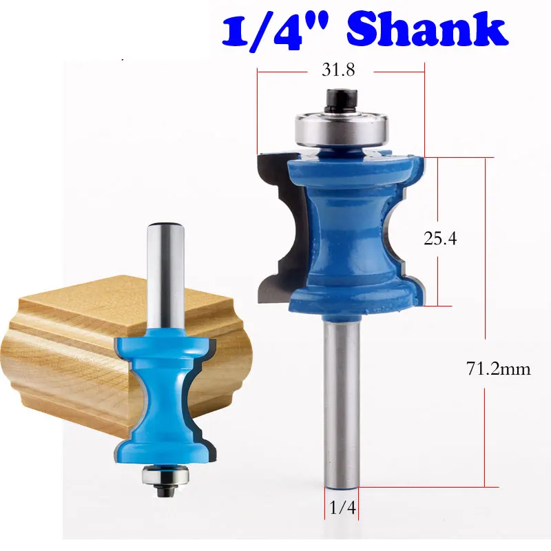 New 1/4'' Shank Bullnose Bead Column Face Molding Router Bit For