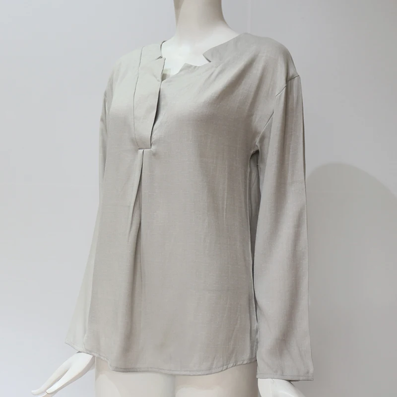 Однотонные женские блузки Весенняя блузка рубашка с длинным рукавом Элегантный женский Топ Повседневная Рабочая одежда Рубашки Плюс Размер Топ