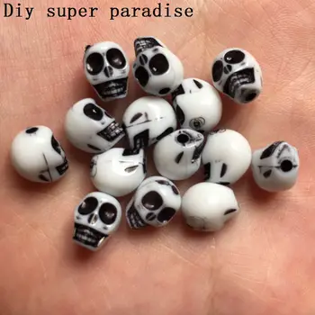 

Hot DIY 60PCS 3D Resin Skull Stone Bead Children Handmade Beaded Christmas Beads Crafts F233*2