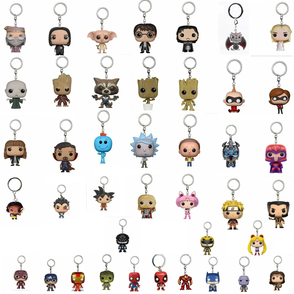 

Harri Potter Game of Thrones Keychain Hermione Granger Lord Voldemort Mini toy Figure Deadpool Captain America The Walking Dead