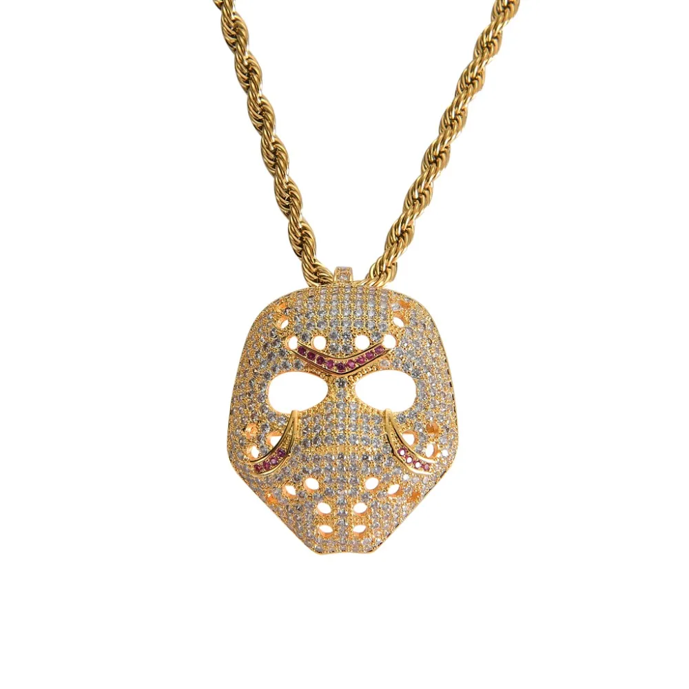 Hiphop Jewelry Micro Pave Mask Pendant (2)
